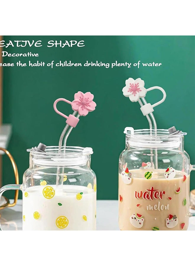 MXN 8 PCS Straw Cover, Reusable Dust-Proof Toppers, Fits Cups Large Handle Model Silicone Straw Caps - Image 3