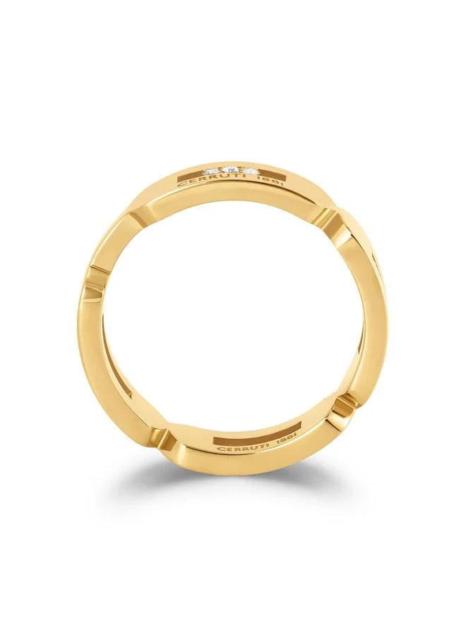 CERRUTI 1881 54 Flavia Gold Plated Stainless Steel Ring for Women 54mm for Women | Best Price UAE
