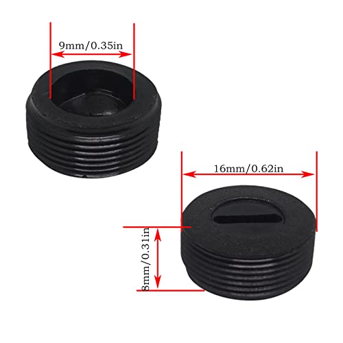ZLYY 10pcs 16mm O.D Carbon Brush Holder Caps 8mm Thickness Fitting Thread Black Plastic Motor Brush Cover,for Makita 9403 Belt Sander - Image 3