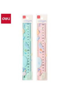 Deli Deli EH659 Ruler 20cm Blue/Pink – Ideal for School and Daily Use  - Image 1