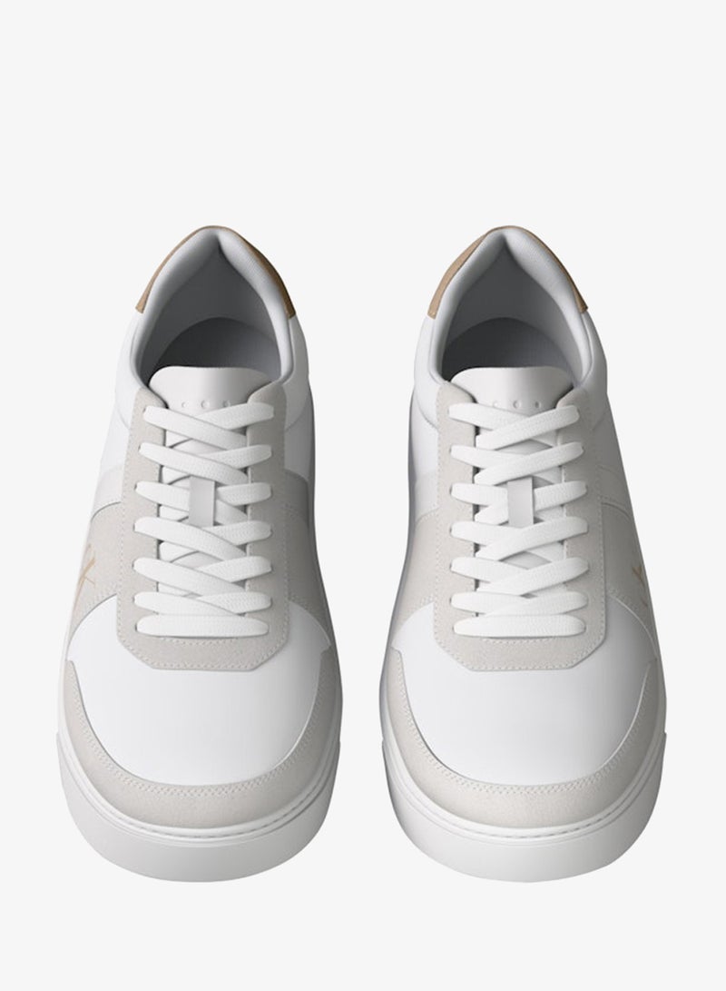 CALVIN KLEIN Classic Mixed Texture Sneakers With Leather - Image 4