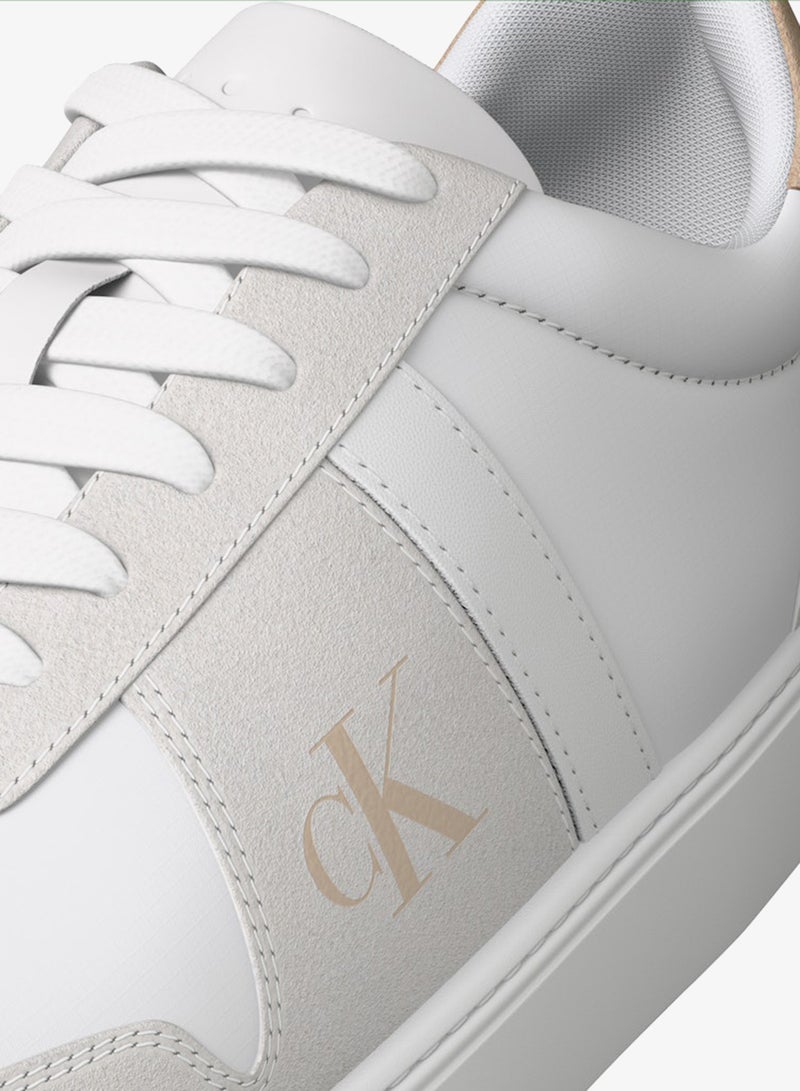 CALVIN KLEIN Classic Mixed Texture Sneakers With Leather - Image 5