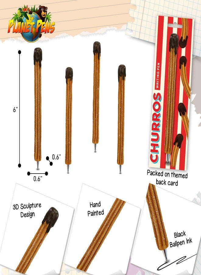 Planet Pens Cute 3D Churro Ballpoint Pen – Novelty Dessert Writing Pen for Journaling, Office, Creative Notes, Fun Desk Accessory Gift - Image 3