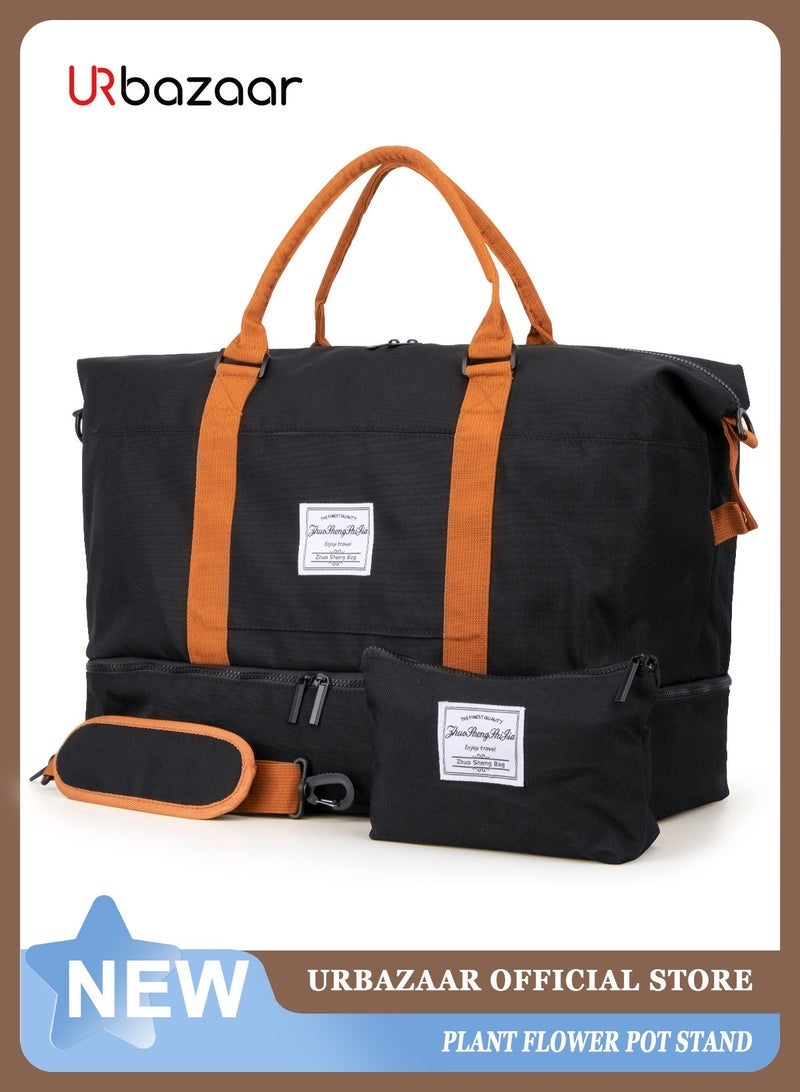 URbazaar Travel Duffle Bag, Waterproof Weekender Bag Carry On Tote Bags for Women, Travel Essentials Sport Gym Bag for Men, Overnight Bag Luggage Bag with Trolley Sleeve - Image 1