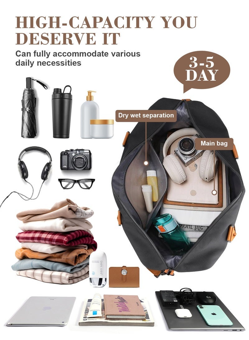 URbazaar Travel Duffle Bag, Waterproof Weekender Bag Carry On Tote Bags for Women, Travel Essentials Sport Gym Bag for Men, Overnight Bag Luggage Bag with Trolley Sleeve - Image 3