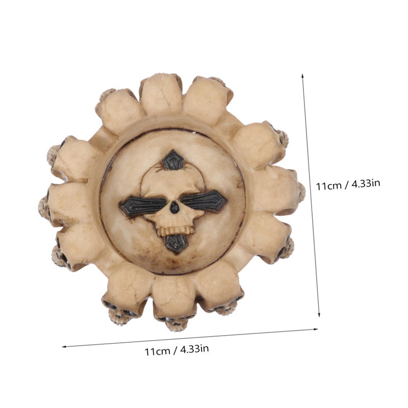 Vintage Resin Skull Ashtray Unique Home Decor Office Party Smokers Accessory - Image 3