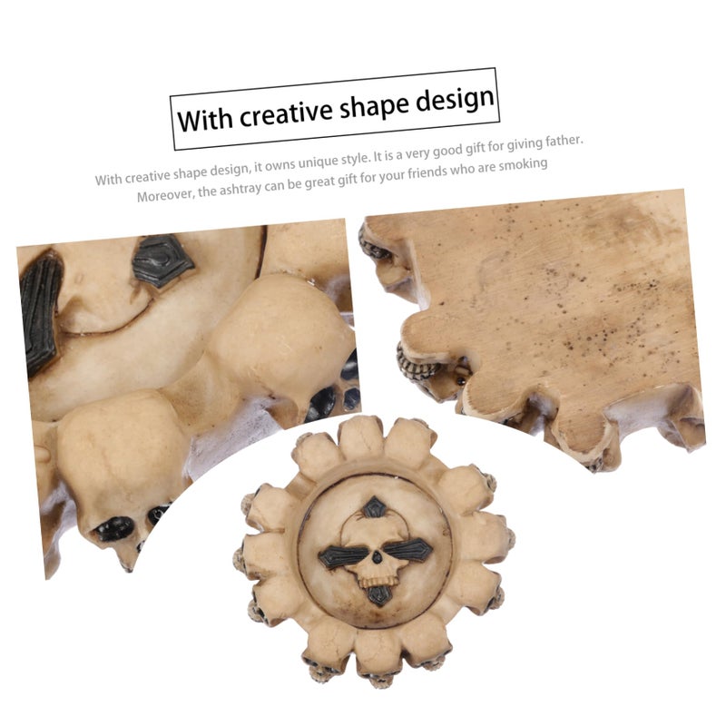 Vintage Resin Skull Ashtray Unique Home Decor Office Party Smokers Accessory - Image 5