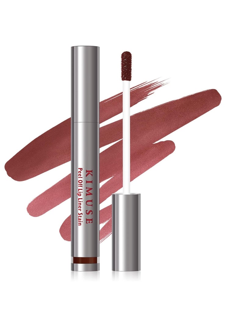 KIMUSE KIMUSE Peel Off Lip Liner Stain, Long Lasting Lip Tint Stain Peel Off, Waterproof, Transfer-Proof, Highly Pigmented Color Peel Off Lip Stain Liner, Matte Finish  - Image 1