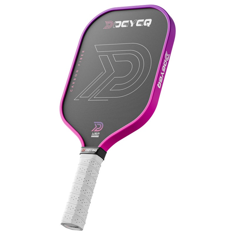 DGYGQ Professional Carbon Fiber Pickleball Paddle-16mm, Superior Control, Strong Power and Forceful Spin with 16mm Honeycomb Core Pickleball Rackets (Pink and Purple) - Image 1