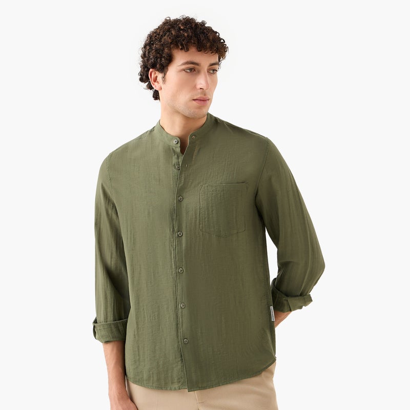 لي كوبر قميص لي كوبر بقصة عادية وياقة ماندرين - Image 1