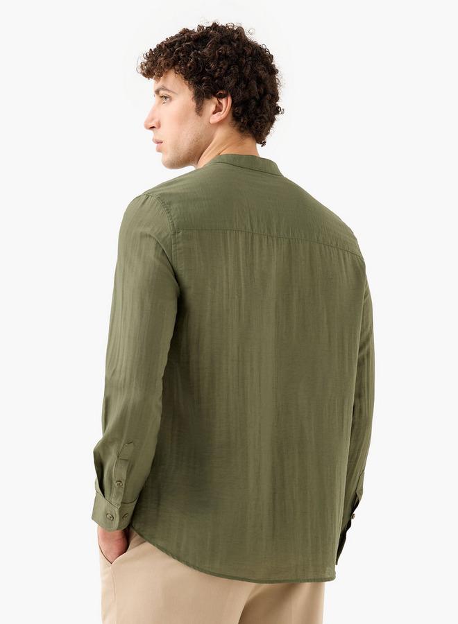 لي كوبر قميص لي كوبر بقصة عادية وياقة ماندرين - Image 3