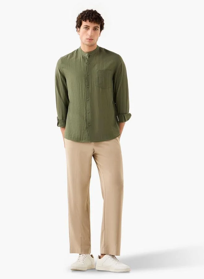 Lee Cooper Lee Cooper Regular Fit Shirt with Mandarin Collar