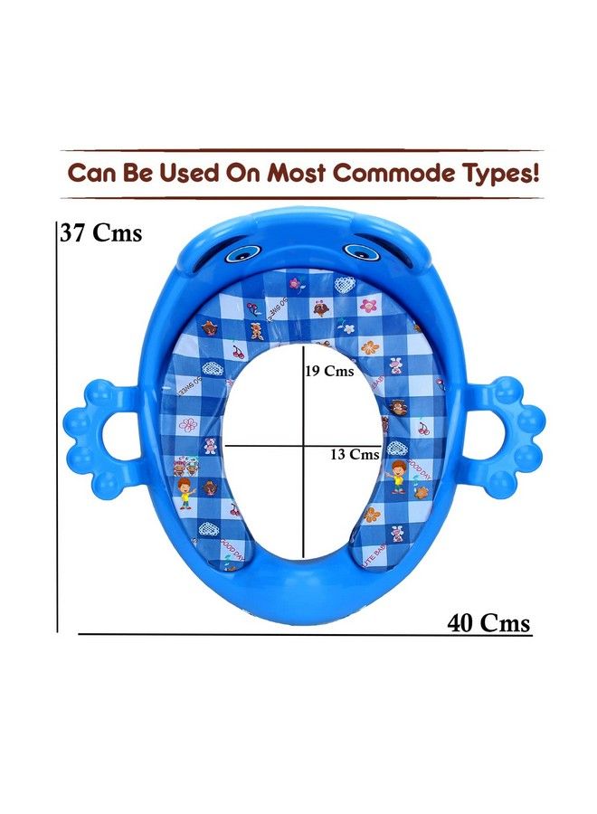 FLIPZON Premium Baby Cushioned Potty Seat With Easy Grip Handles And Comfortable Seat ; Toilet Seat With Handle For Kids ; Suitable For Baby Boy;Girl (Blue) - Image 4