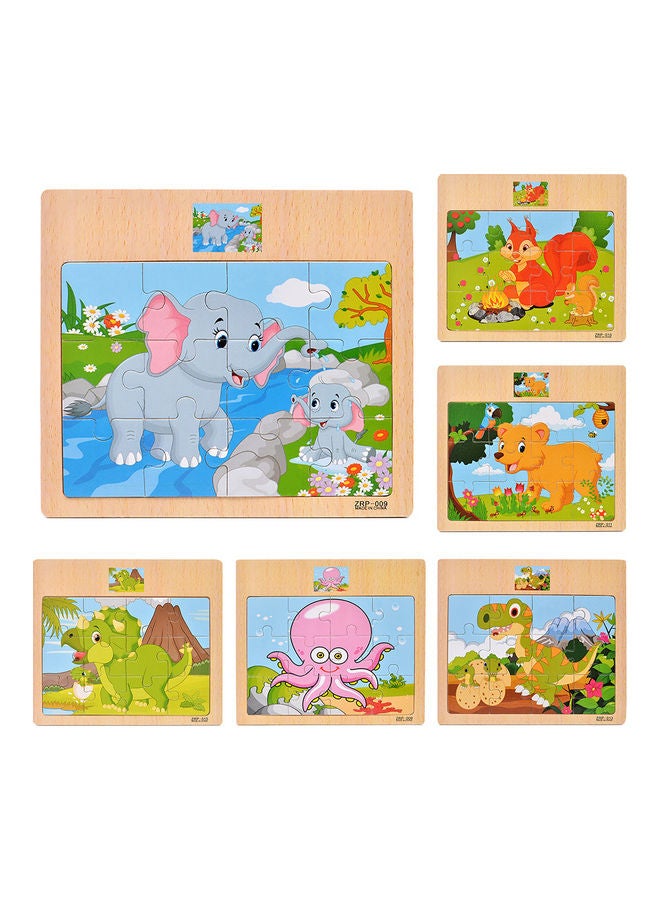 NIBEMINENT Wooden Animal Themed Jigsaw Puzzles Set - Image 2