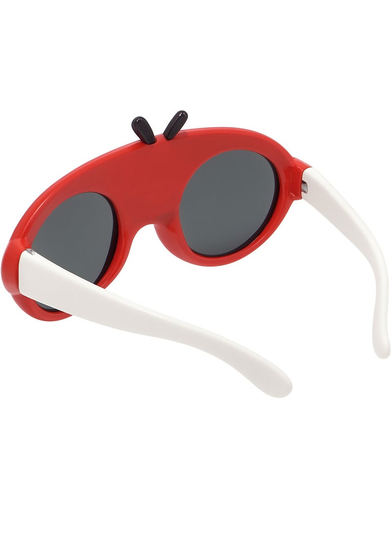 نظارات شمسية مستقطبة للأطفال، تصميم كرتوني، إطار سيليكون غير قابل للكسر، حماية من الأشعة فوق البنفسجية 400، مناسبة للأولاد والبنات. - Image 3