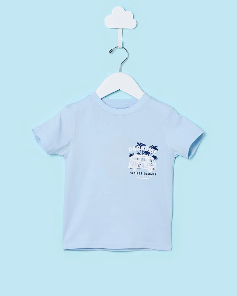 ردتاغ Infant Boys Blue Printed T-Shirt