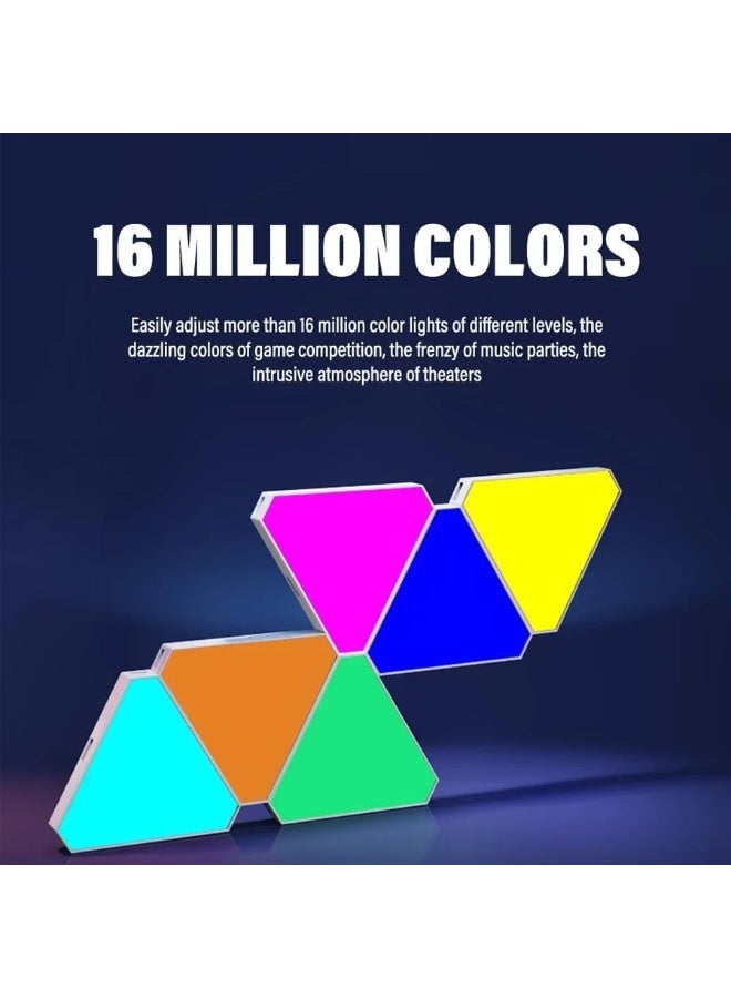 مصباح حائط مثلث ذكي بتقنية LED RGB، مصباح داخلي لإضفاء جو مميز، مصباح ألعاب، مصباح ديكور متزامن مع الموسيقى، تحكم عبر تطبيق بلوتوث (6) - Image 3