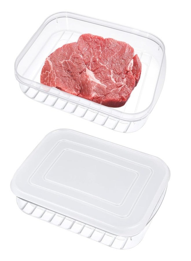 Roucerlin 10.6in Bacon Container for Refrigerator Airtight, Stackable Deli Meal Prep Containers with Lid, Bacon Keeper Holder Saver Box, Plastic Cold Cuts Storage Container Freezer Fridge (1 Piece) - Image 1