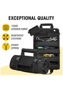 KASTWAVE Tool Bag Organizer with Detachable Pouches Heavy Duty Roll Up Tool Bag: Includes 6 Tool Pouches - Ideal Gifts for Mechanics, Electricians, and Hobbyists  - Image 3