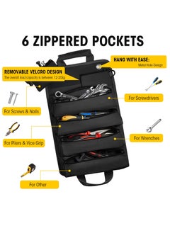 KASTWAVE Tool Bag Organizer with Detachable Pouches Heavy Duty Roll Up Tool Bag: Includes 6 Tool Pouches - Ideal Gifts for Mechanics, Electricians, and Hobbyists  - Image 5