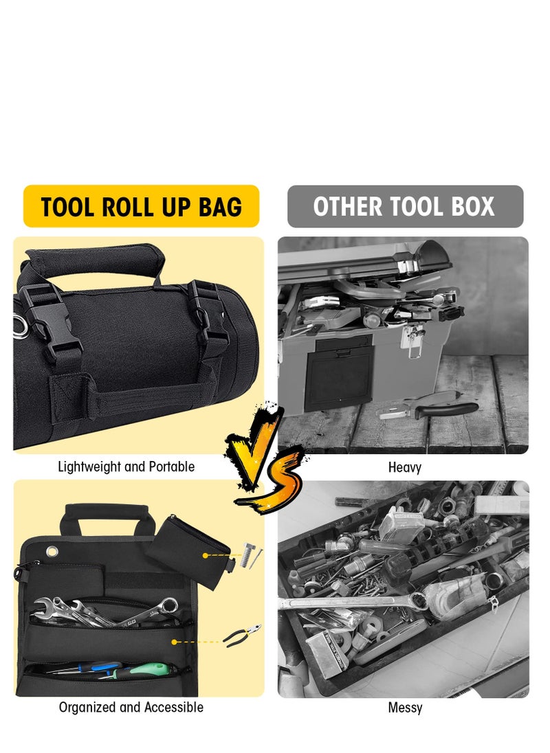 KASTWAVE - Tool Bag Organizer with Detachable Pouches Heavy Duty Roll Up Tool Bag: Includes 6 Tool Pouches - Ideal Gifts for Mechanics, Electricians, and Hobbyists - Image 1