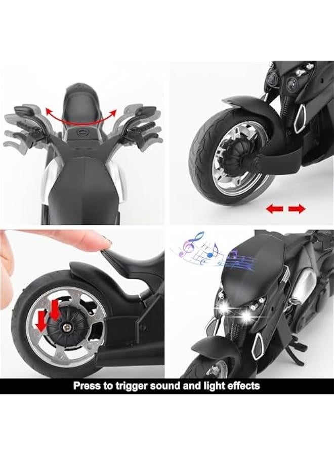 1:12 Compatible for Travertson V-rex Motorcycle Toy Car, Model Car, Collection and Decoration Gift Toy for Adults and Kids Boy Girl (Black)  - Image 4
