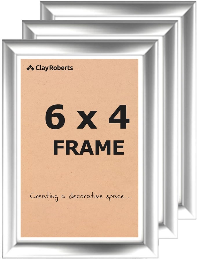 PICTURE FRAME 6 X 4 SILVER PACK OF 3 FREESTANDING AND WALL MOUNTABLE 10 X 15 CM 6X4 PICTURE FRAMES SILVER 6X4 PHOTO FRAMES 4X6 PHOTO COLLAGE GALLERY DISPLAY