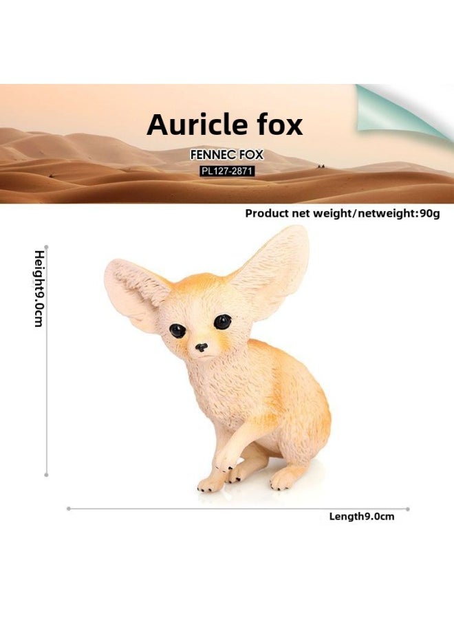 Simulation Animal Model Auricular Fox Wild Animal Plastic Model Big Ear Small Fox Children's Cognitive Toy Ornaments-Color:PL127-2871 Auricular Fox  - Image 1