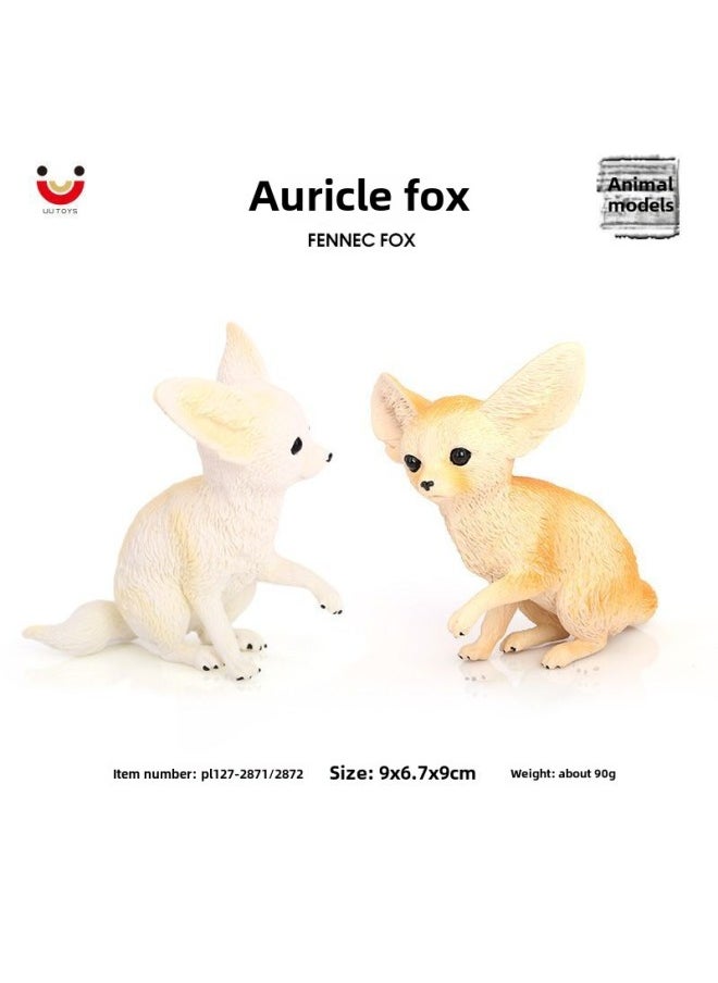 Simulation Animal Model Auricular Fox Wild Animal Plastic Model Big Ear Small Fox Children's Cognitive Toy Ornaments-Color:PL127-2871 Auricular Fox  - Image 2