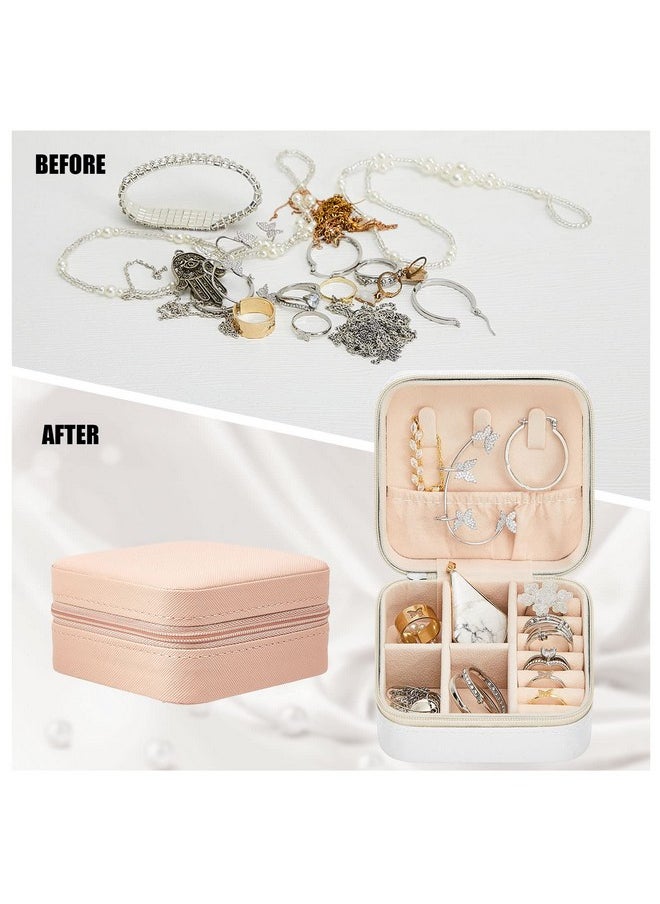 Taiyin 12 Pcs Travel Jewelry Case Bridesmaid Gift Boxes Jewelry Travel Organizer Small Jewelry Box Mini Storage Organizer Storage Box for Women Girls Bridesmaid Gift (White, Pink)  - Image 5