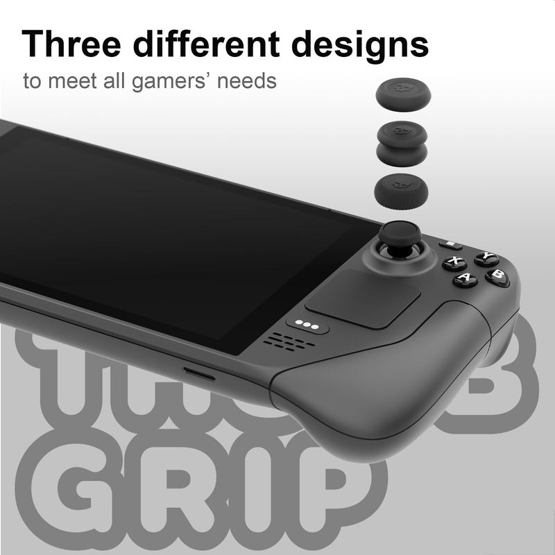 Skull & Co. Skin, CQC and FPS Thumb Grips Joystick Cap Analog Stick Cover for Steam Deck/OLED and ROG Ally, Ally X- Black, Set of 6 - Image 4