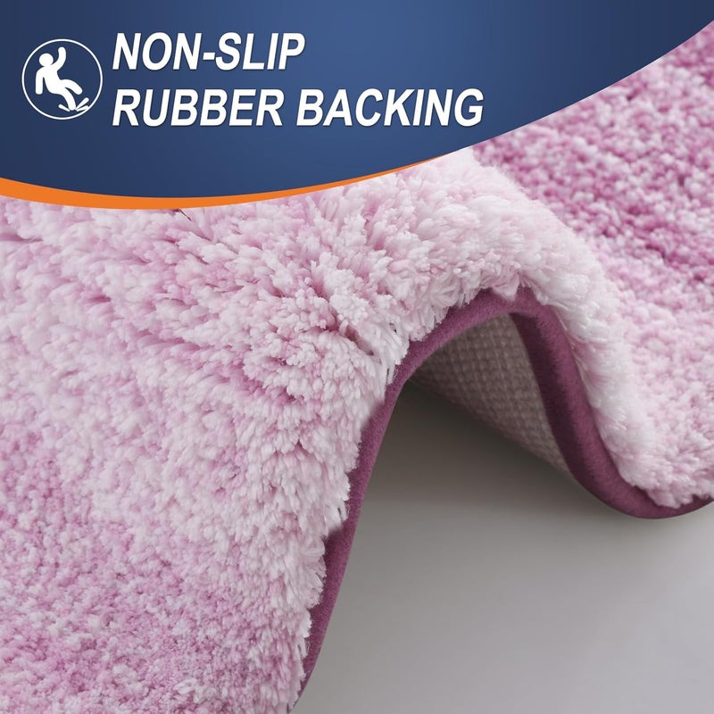 OLANLY Bathroom Runner Rugs Mat 47x24, Extra Soft Absorbent Microfiber Bath Rugs, Rubber Backing, Quick Dry, Long Bath Mats for Bathroom, Tub and Shower, Home Decor Accessories, Pinkish-Purple - Image 4