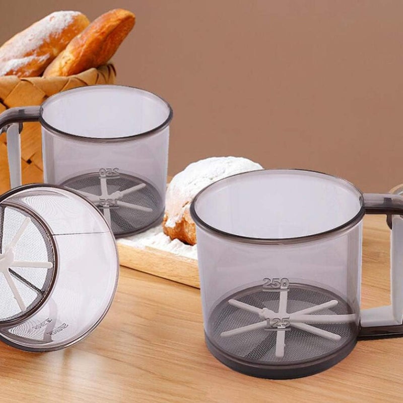 bosig Flour Filter Cup Professional Round Flour Sieve Strainer with HandleSugar Filter Mesh Powder Cake Baking Tools Kitchen Supplies SifterStainless Steel Sugar Salt Pepper Powder Sifter - Image 5