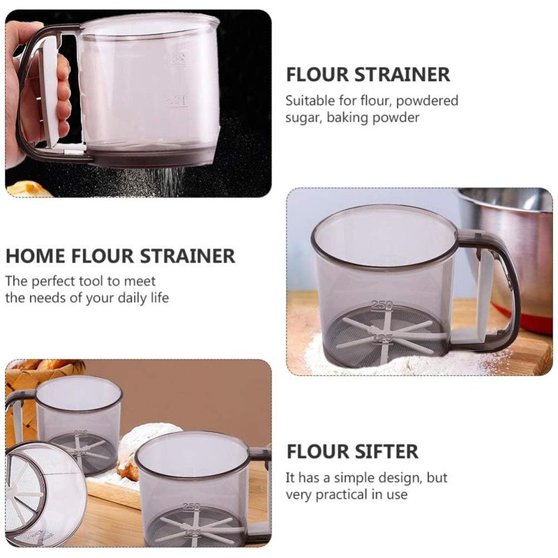 bosig Flour Filter Cup Professional Round Flour Sieve Strainer with HandleSugar Filter Mesh Powder Cake Baking Tools Kitchen Supplies SifterStainless Steel Sugar Salt Pepper Powder Sifter - Image 2
