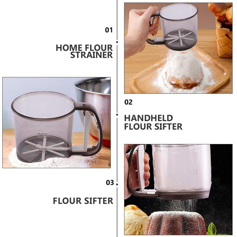 bosig Flour Filter Cup Professional Round Flour Sieve Strainer with HandleSugar Filter Mesh Powder Cake Baking Tools Kitchen Supplies SifterStainless Steel Sugar Salt Pepper Powder Sifter - Image 3