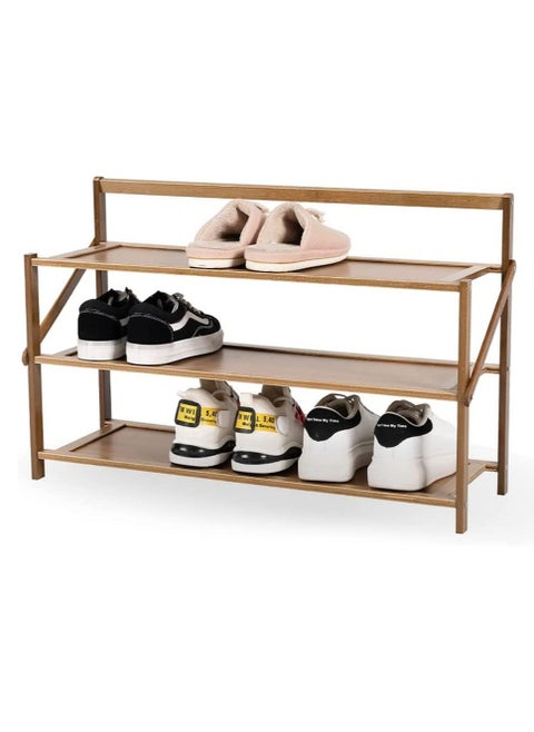 FFD Wooden Shoe Shelf Foldable Shoe Rack Multi Layer Storage Organizer Display Stand Space Saving Boot Cabinet Flower Stand Bench Entryway Bamboo Stand
