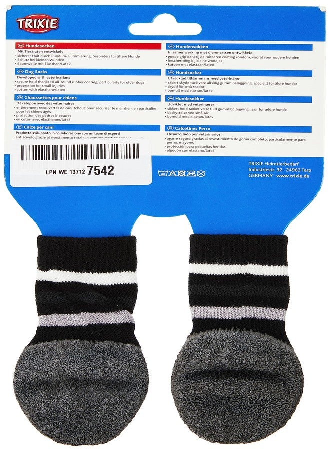 Trixie Dog Socks Non-Slip with All-Round Rubber Coating M-L 2 Pcs Black - Image 2