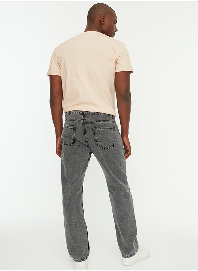 trendyol Gray Regular Fit Jeans Denim Trousers TMNSS22JE0231  - Image 5