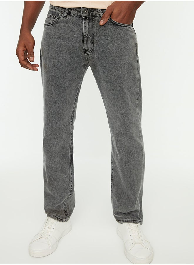 trendyol Gray Regular Fit Jeans Denim Trousers TMNSS22JE0231  - Image 1
