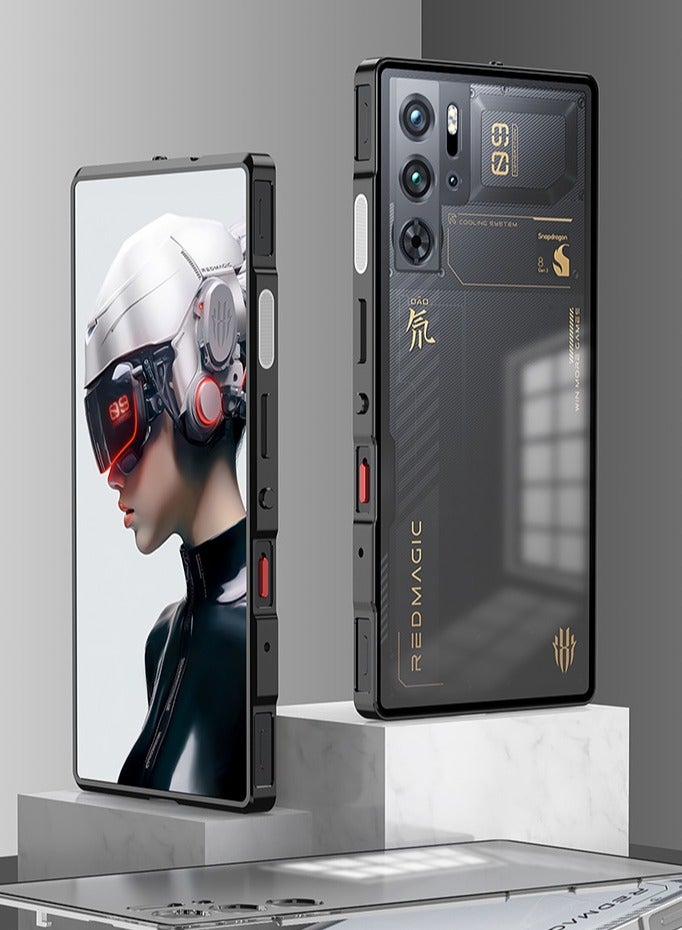 عام غطاء متوافق مع زدتي نوبيا ريد ماجيك 10 إير 2025 - إطار معدني مغناطيسي + ظهر زجاج مقوى شبه شفاف مطفأ، غطاء غير قابل للانزلاق مقاوم للصدمات مع حامي الكاميرا - Image 2