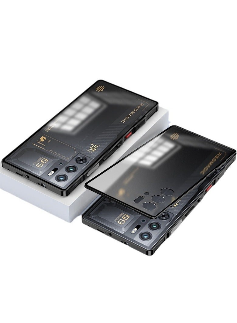 عام غطاء متوافق مع زدتي نوبيا ريد ماجيك 10 إير 2025 - إطار معدني مغناطيسي + ظهر زجاج مقوى شبه شفاف مطفأ، غطاء غير قابل للانزلاق مقاوم للصدمات مع حامي الكاميرا - Image 1