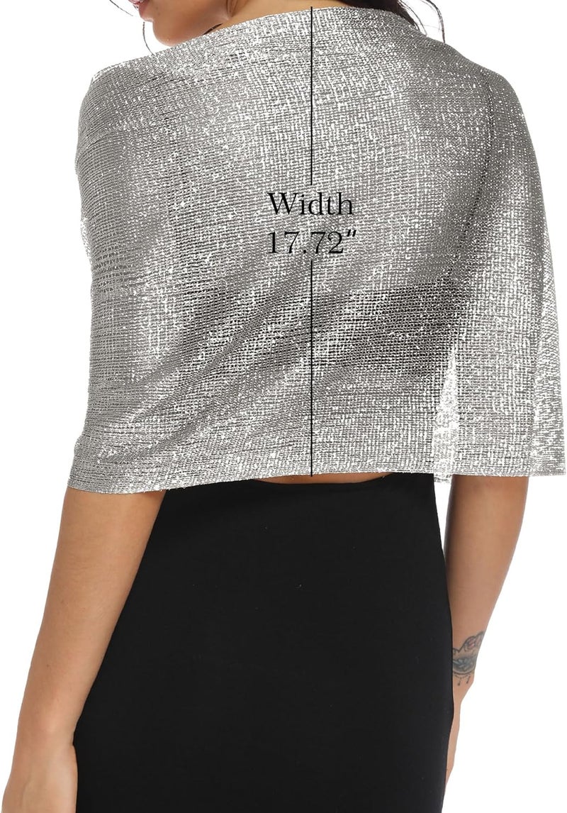 Rheane Shawls and Wraps for Evening Dress, Sparkle Shawls for Women with Buckle - Elegant Wedding Party Formal Shoulder Wrap - Image 4