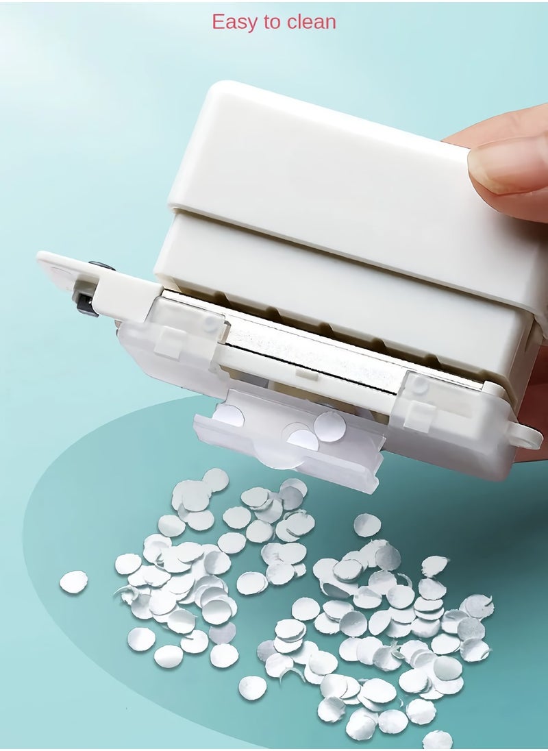 Hole Puncher, Lightweight And Portable Mini 6 Hole Punching Machine, Easy To Clean Loose Leaf Paper Hole Puncher Machine, Multipurpose Paper Punch Device For Crafts, Planners, Binders, (White)