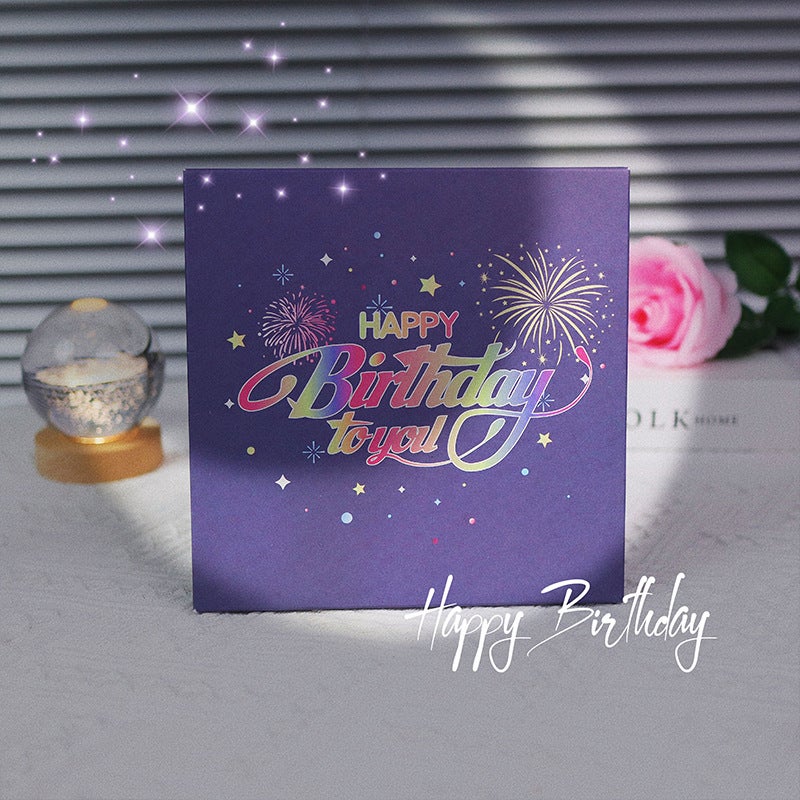 3D Pop-Up Birthday Cake Greeting Card with Music, Lights & Confetti - Image 4