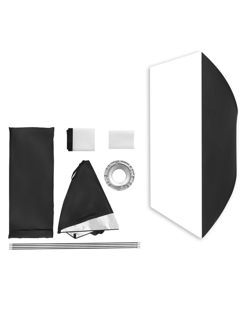 Glanfen - Rectangular Softbox,60x90cm Quick-Setup Softbox Bowens Mount with Light Diffusers,Carrying Bag Compatible with Most Bowens Mount COB Video Light for Portrait Product Photography - Image 1
