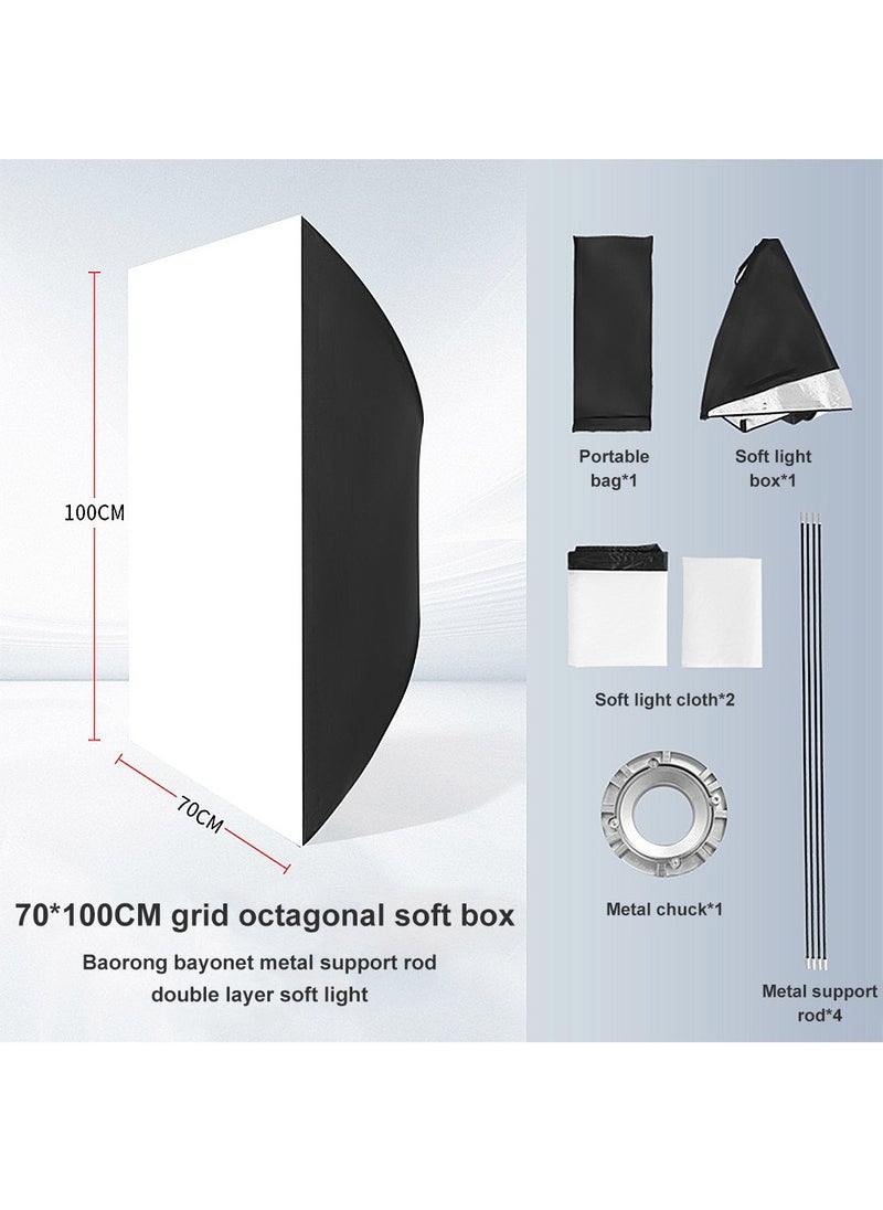 Glanfen - Rectangular Softbox,60x90cm Quick-Setup Softbox Bowens Mount with Light Diffusers,Carrying Bag Compatible with Most Bowens Mount COB Video Light for Portrait Product Photography - Image 1