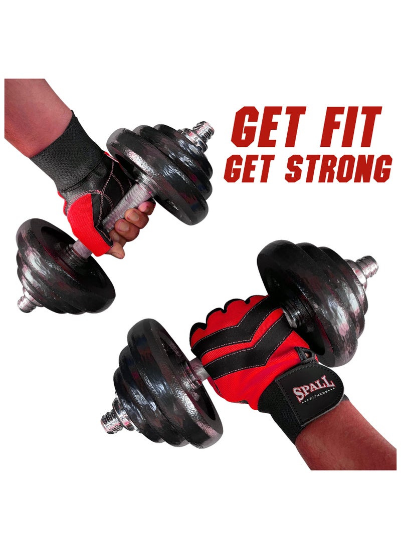 Spall - Weight Lifting Leather Gloves Short Strap Power Lifting Gloves Strong Grip Palm Exercise Fitness Strengthen Gloves Home Gym - Image 1