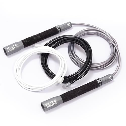 Elite Jumps Freestyle PVC Jump Rope Bundle - Premium Quality Adult Jump Ropes for Fitness - Lightweight Cardio Skipping Jump Rope for Exercise and Training - Unbreakable Grip Tape Handles - Image 1