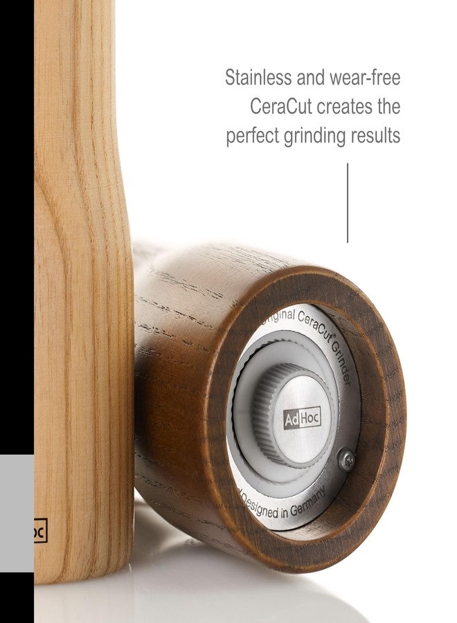 AdHoc Levo Salt or Pepper Mill - Adjustable Salt or Pepper Grinder for Convenience - Refillable Manual Mill for Elegant Kitchen Decor - Salt & Pepper Shaker with CeraCut Ceramic Grinders - 8.26" - Image 3