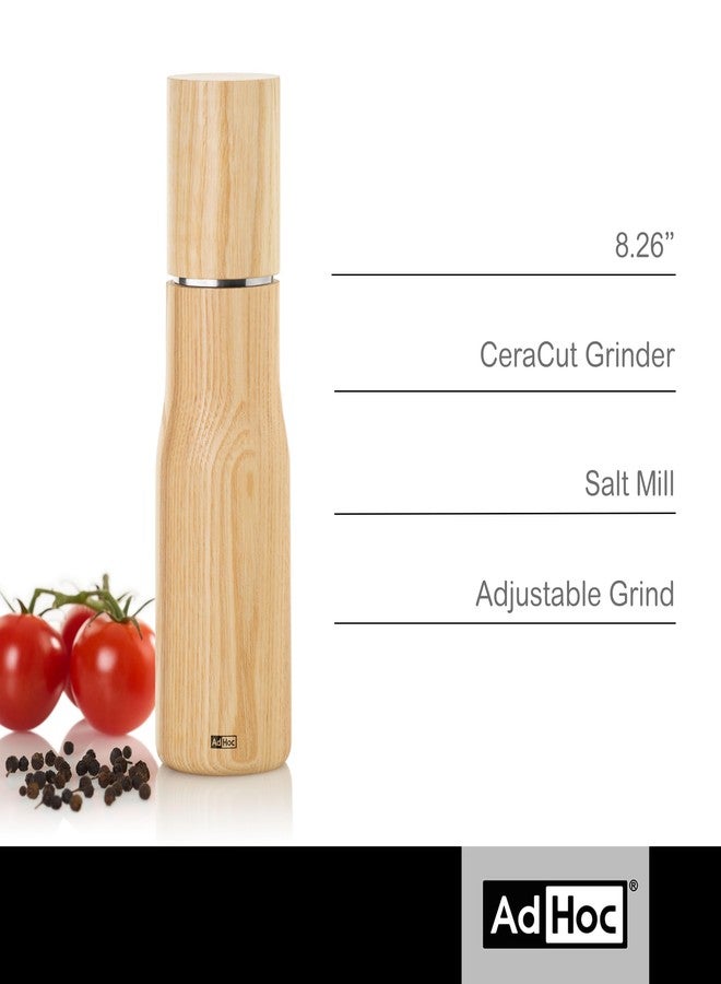 AdHoc Levo Salt or Pepper Mill - Adjustable Salt or Pepper Grinder for Convenience - Refillable Manual Mill for Elegant Kitchen Decor - Salt & Pepper Shaker with CeraCut Ceramic Grinders - 8.26" - Image 2